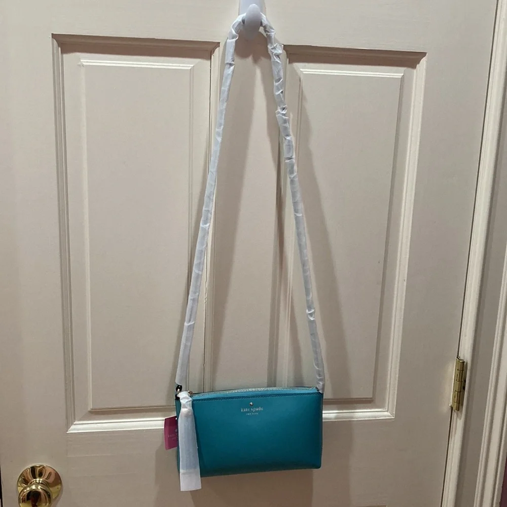 NWT Kate Spade Amy Ivy Street Tassel Stone Blue Crossbody Purse Bag - Picture 13 of 15